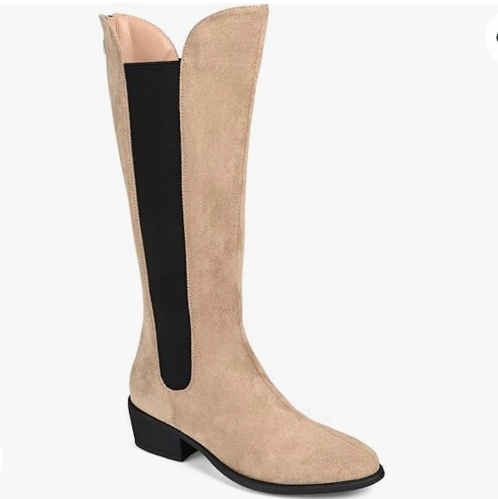 Journee Collection Women Wide Calf Celesst Boot Taupe Size 12  NWB